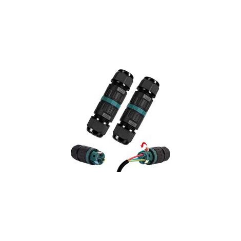 Connecteur de câble étanche IP68 - Connecteur de câble étanche à 3 broches - Manchon de connexion pour câble de 5 à 12 mm de diamètre - Boîte de jonction étanche IP68 à 2 voies pour usage extérieur et (1/5)