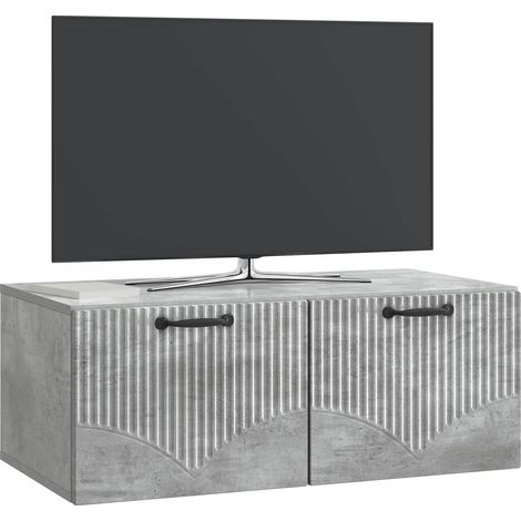 Maison Exclusive - Meuble TV mural Gris béton 78,5 x 41 x 30 cm Bois d'ingénierie