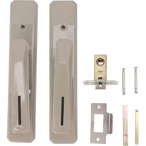 Poignée rectangulaire de porte avec serrure à privacy - Reversible pour portes et portails - Ensemble nickel pour chambres/salle de bain (2 manettes, 1 serrure) (1/5)