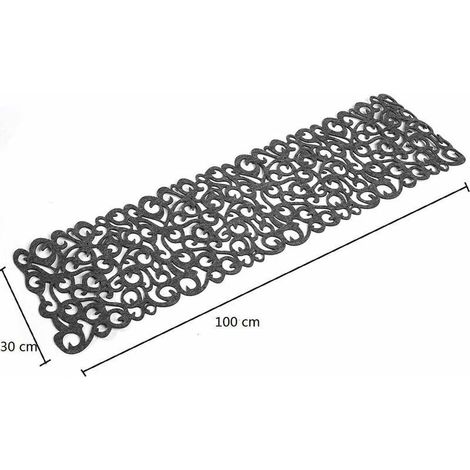 VURAHOME -Chemin de Table Lavable 100 x30 cm Gris foncé (1/4)
