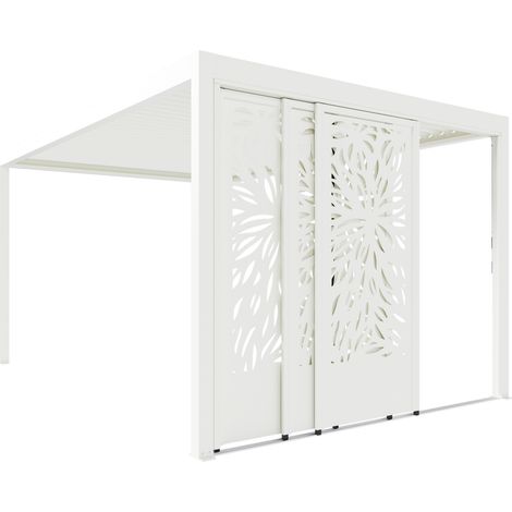 Paroi Coulissante Tôle Aluminium 3m08 blanc Pour Pergola Bioclimatique Autoportante S et SV ORIAL France (1/5)