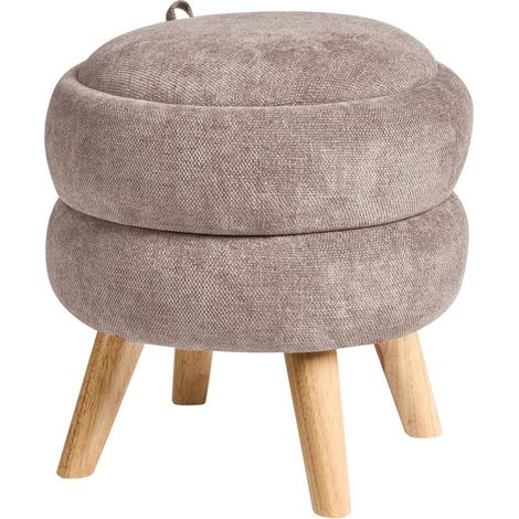 Storage Pouffe HAWLEY Chenille Taupe