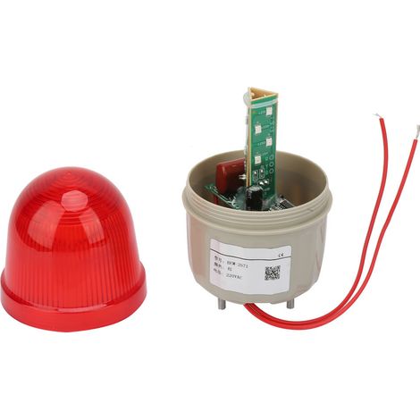Voyant clignotant 220 V CA, voyant d'avertissement LED rouge fixe, diamètre 75 mm (1/5)