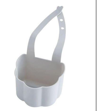 Panier égouttoir d'évier Évier de cuisine vidange savon porte-éponge salle de bain panier de rangement sac support de robinet évier réglable (Gris) (1/4)
