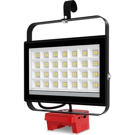 Projecteur LED Rechargeable pour 18V Batterie,100W 6500LM Projecteur LED Chantier Portable, Lampe LED avec Charge Type C (1/5)