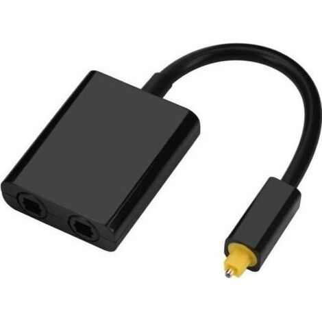(Blanc / Noir)Répartiteur audio optique - XLS - Double port Toslink - 10cm - Couleur blanc/noir - Fibre optique (1/4)