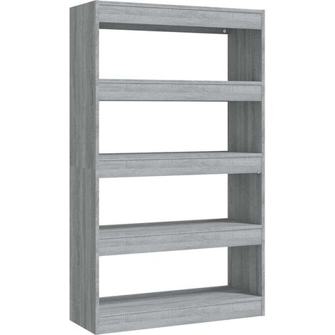 Maison Exclusive - Bücherregal/Raumteiler Grau Sonoma 80x30x135 c (1/5)