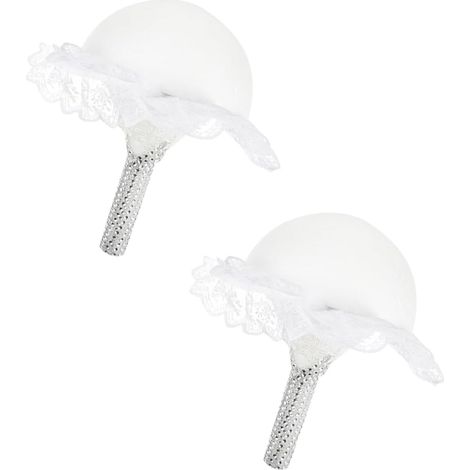 Support à Bouquet de Mariée en Mousse Blanc 2pcs pour Décoration de Mariage, Porte-Fleurs DIY Pratique et Léger pour Arrangements Floraux (1/5)