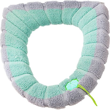 Housse de toilette épaisse, extensible et lavable, compatible avec tous les sièges de toilette ovales./ (1/4)