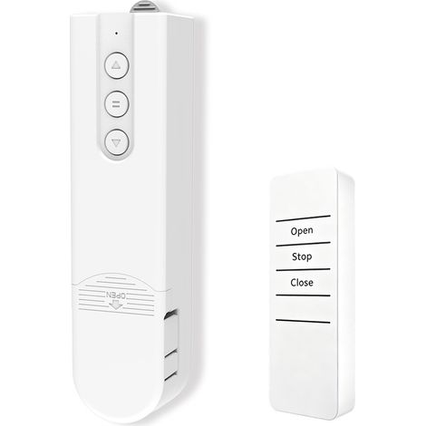 Moteur électrique pour volet roulant, commandé par télécommande. Compact et pratique, il s'intègre parfaitement dans une chambre ou un bureau. (1/5)