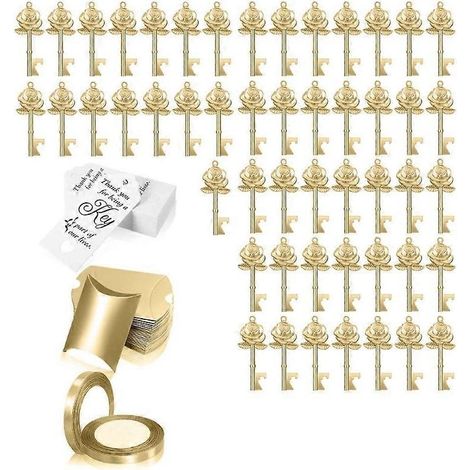 Lot de 50 boîtes cadeaux de bonbons avec ouvre-bouteille, décoration pour mariage, anniversaire ou fête. (1/5)