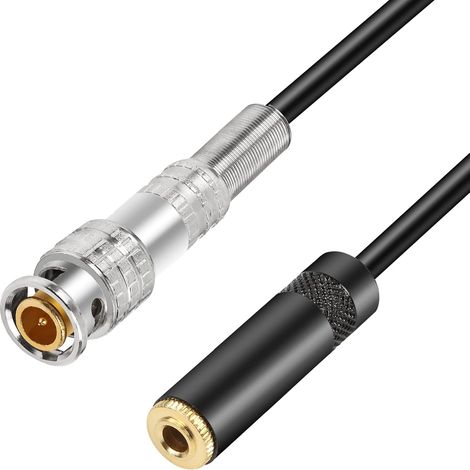 Câble audio coaxial BNC mâle vers prise femelle 3,5 mm mono TTS femelle stéréo, câble audio 3,5 mm – 0,5 m (BNC mâle vers 3,5 mm femelle) (1/5)