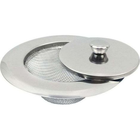 Filtro per lavello in acciaio inox a 2 pezzi, filtro di scarico da 11,5 cm, filtro per lavello, filtro per lavello da cucina - Crezuo