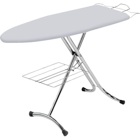 Asse da Stiro Salvaspazio Relax Profi 123x39 cm Ripiano Sottostante Gambe Triple Altezza Regolabile in Acciaio
