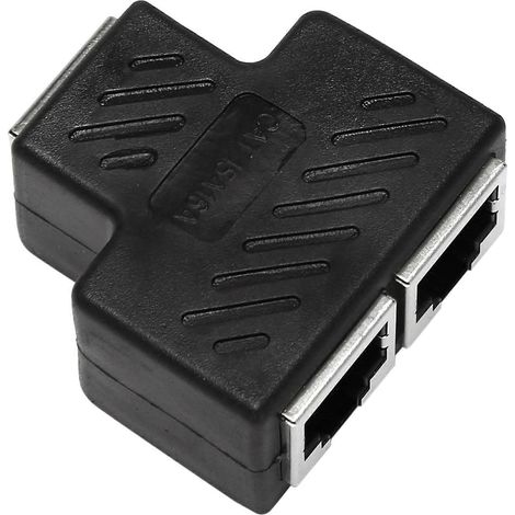 Adaptateur répartiteur RJ45 à 2 ports, connecteur réseau LAN, lot de 1 pièce -- (1/5)