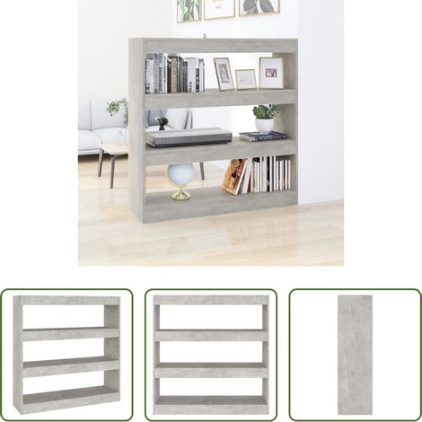 vidaXL Estantería/divisor de espacios gris hormigón 100x30x103 cm (1/5)