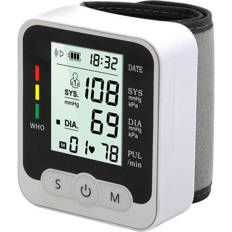 Tensiomètre Brassard de Tension Artérielle Numérique Tensiomètre Automatique pour Usage Domestique Grand écran LCD Mémoire de Lecture Mallette de Transport Portable (1/5)