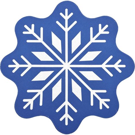 Tapis De Sol - Tapis Ronde Non Glissant Avec Motif Flocon De Neige - Pour Entrée Cuisine Salle De Bain Bureau - Diamètre 67 Cm - 1 Pièce (1/5)