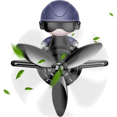 Simpatico diffusore per auto con elica rotante, deodorante per auto a forma di aereo vintage, deodorante creativo per interni auto, adatto per auto, casa e ufficio (nero) (1/5)