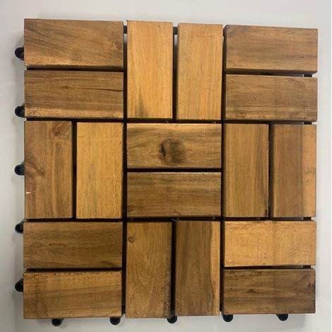 Dalles de Terrasse Clipsable en Bois Lot de 30pcs - 31 X 31 cm Resistant Aux Forte et Basses Températures 31 X 31 cm Revêtement Extérieur Pour Jardin Balcon Piscine (1/4)
