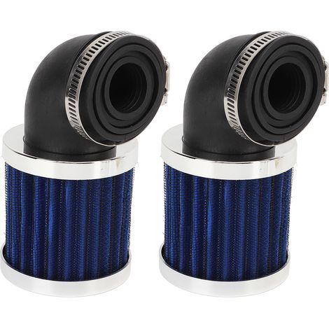 Filtre à air moto 2 pièces, coude 90°, admission d'air pour carburateur 28-48 mm, scooter cyclomoteur ATV quad dirt bike, bleu (1/5)