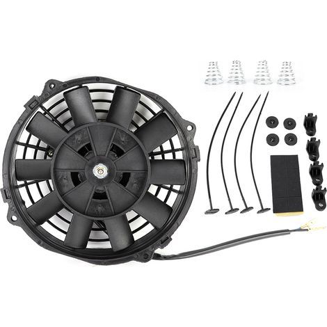Ventilador de refrigeración eléctrico delgado de 7 pulgadas para radiador, Thermo, 12V, universal, con kit de montaje.