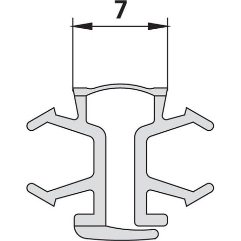 Kermi Scharnierprofil 8286, 1996mm, mit Gleitdichtung senkrecht bis 2000mm, 2282860