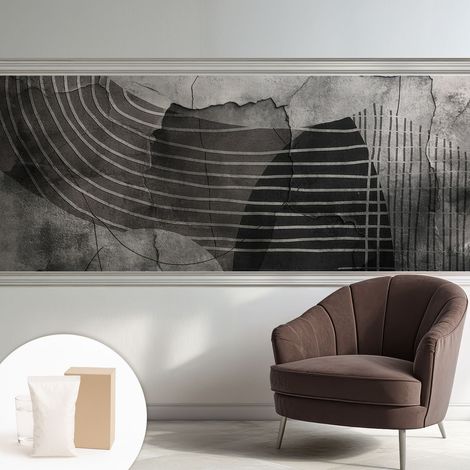 Papier peint intissé décoratif pour salon chambre et cuisine Facile à poser avec colle Lignes abstraites 250x104 cm (1/5)