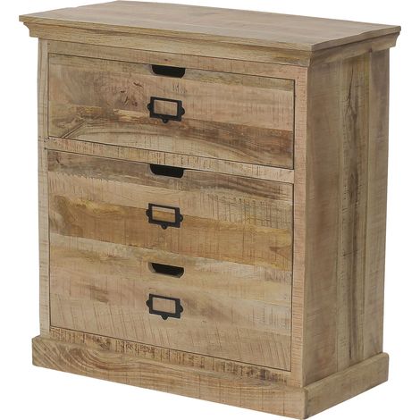 Meuble bar range bouteilles 80x40x85cm en bois de manguier - MANGORA