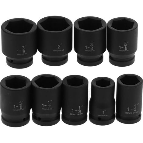 Jeu de 9 clés à douille à impact profondes 6 pans KLB, outils à main portables haute performance pour voiture (1/5)