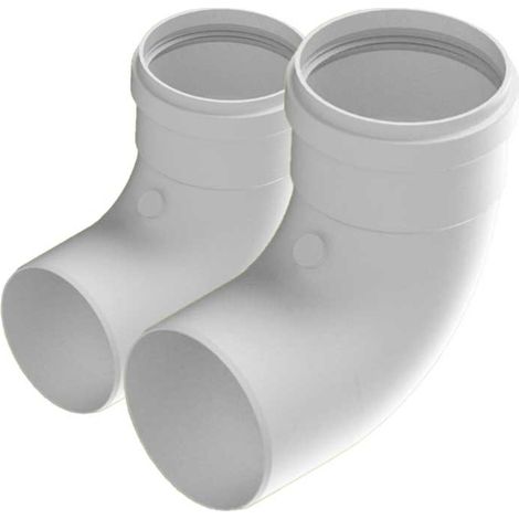 CURVA A 90° IN PPs PER SISTEMA A CONDENSAZIONE SDOPPIATO Ø60 mm