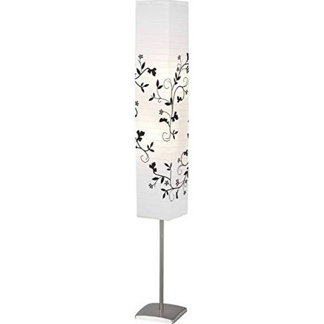 Brilliant lampada lampada da terra Nerva ferro/ramo bianco/grigio 2x C35, E14, 40W, adatto per lampade a candela (non incluse) Scala da A ++ a E Con interruttore a pedale (1/4)