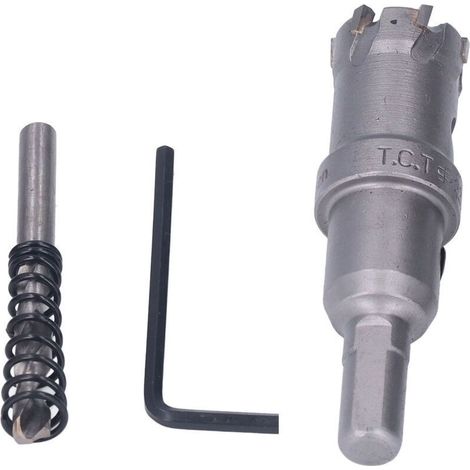 Kit de scie cloche en carbure TCT pour métaux épais avec clé hexagonale, foret à carottage 22 mm / 0,9 po (1/4)