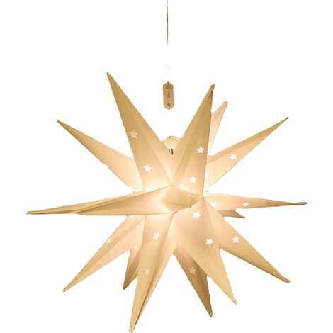 3D Weihnachtsstern Beleuchtet Fenster Batterie mit Timer - 45cm led Weihnachtsbaumspitze Stern, Leuchtstern Stern Zum Dekorieren von Weihnachtsbaum, Innenhof, Balkon Und Garten - Qijieda(White) (1/5)