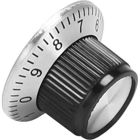 24 X PotentiomèTre Pot Pot MéTal avec Plateau 0-9 pour Bouton Arbre 6Mm Ton argent & noir (1/5)