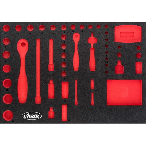 VIGOR Insert en mousse souple, vide V5115-L