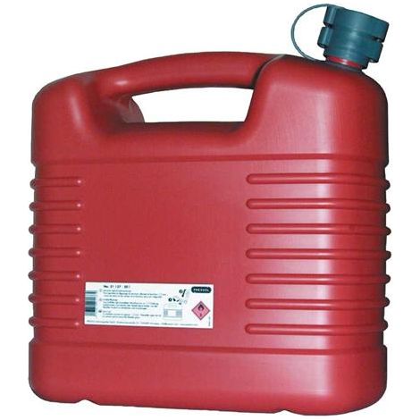 Pressol – Bidon pour voiture 10L en polyéthylène rouge – Tuyau flexible 195mm – Application pour tous les carburants – Certificat UN/BAM