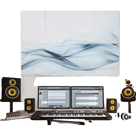 Panneau Acoustique, Fibre de Polyester, 40 x 30 x 1 cm, Pack de 8, Absorption Sonore, Design Décoratif (1/5)