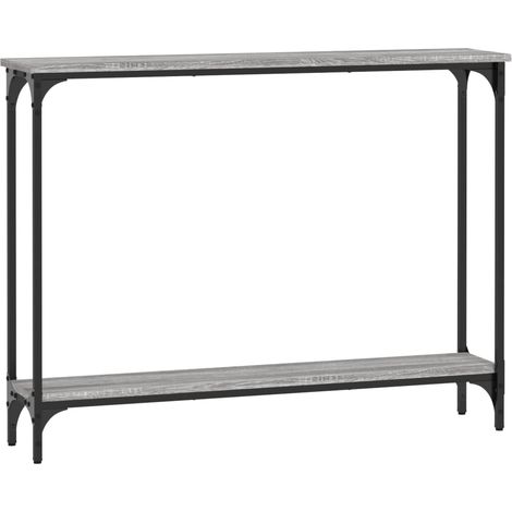 Pratico tavolino consolle per un ingresso organizzato 100 x 22,5 x 75 cm multistrato grigio e metallo DEC032184