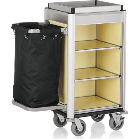 Chariot de chambre 95 x 55 x 116 cm 1 sac à linge chants clairs bois clair ISABELLA - Was Germany (1/2)