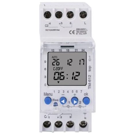 Minuterie double canal , Horloge Modulaire 220V, 7 jours, 24 heures, Programmateur Piscine Programmable, interrupteur numérique électronique LCD, horloge numérique (1/4)
