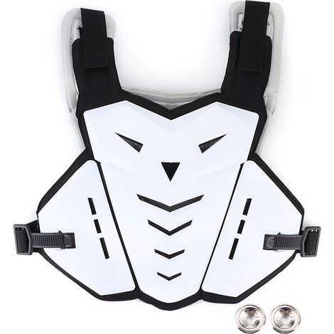 Gilet de moto résistant aux chocs, respirant, Protection du dos de la poitrine, pour l'équitation, les sports de plein air, blanc (1/5)