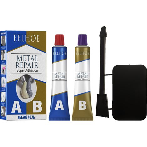 Metall-Reparaturpaste 20g – Hochfester AB-Spachtel – Schnell trocknend – Repariert Gussfehler und Unvollkommenheiten