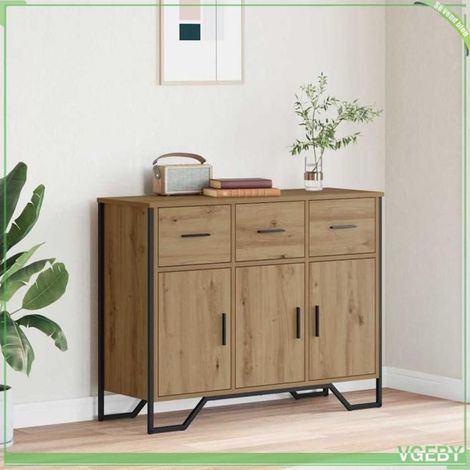 Buffet - ABI - Chêne artisanal - 3 portes - Bois d'ingénierie - 97 x 32.5 x 74.5 cm (1/5)