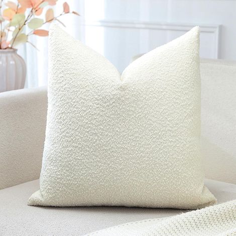 Artscope housse de coussin bouclée crème beige, 50 x 50 cm, lot de 1 (1/5)