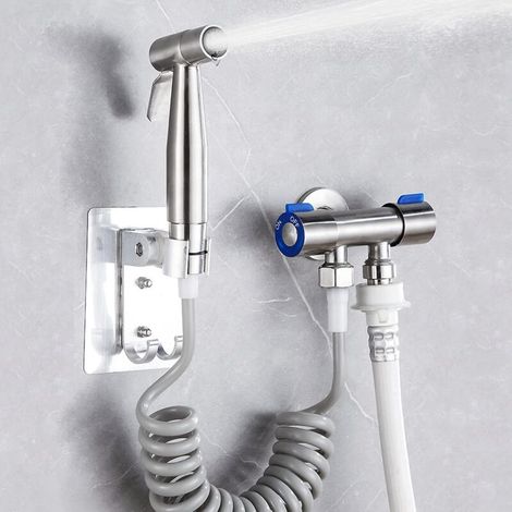 Kit doccia per WC, soffione doccia flessibile per WC, spruzzatore per bagno portatile per WC, kit per l'igiene del WC in acciaio inossidabile