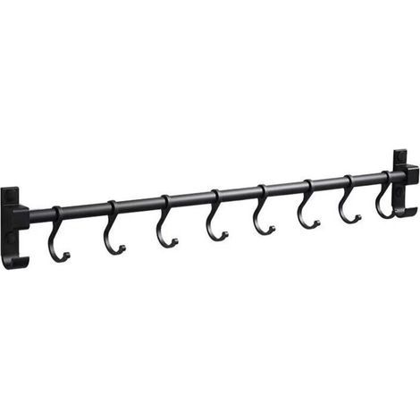 Barre de Cuisine Aluminium Barre Murale 50CM Porte Ustensiles de Cuisine avec 8 Crochets (1/4)