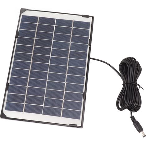 Panneau solaire en silicium polycristallin 6 W 12 V, chargeur pour caméra DC5521, éclairage de surveillance extérieur domestique (1/5)