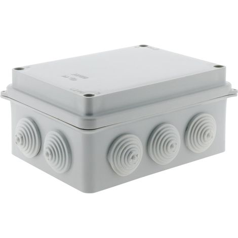 IP54-Anschlussdose – 1 Stück – Grauer Kunststoff – Vierteldrehverschluss – Für den Außenbereich und industrielle Anwendungen – 150 x 110 x 70 mm (1/5)