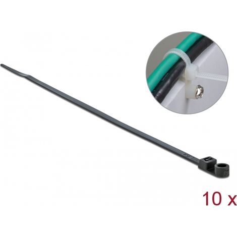 Delock Sujetacables con ojal de fijaciÃ³n LA 160 x AN 4,8 mm negro 10 unidades